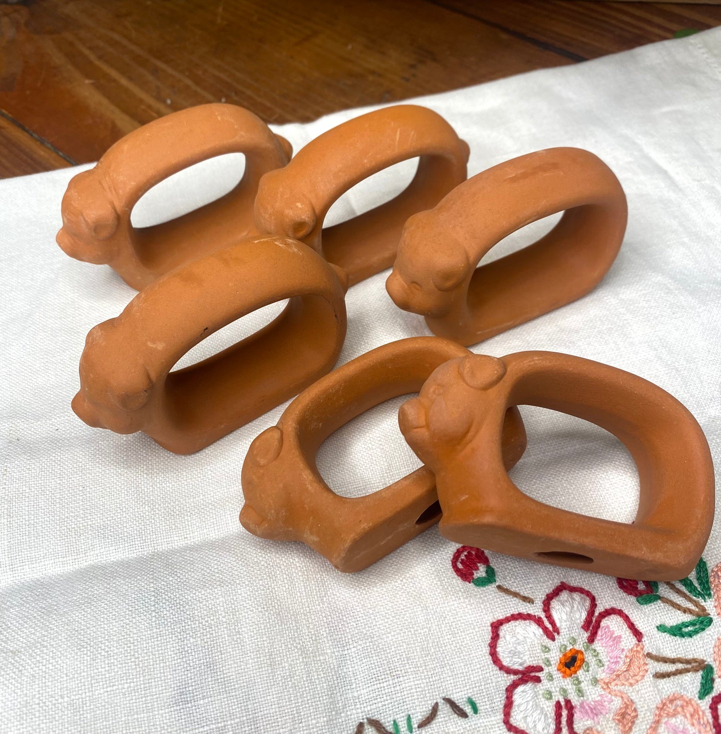 Terra Cotta Piggie Napkin Rings