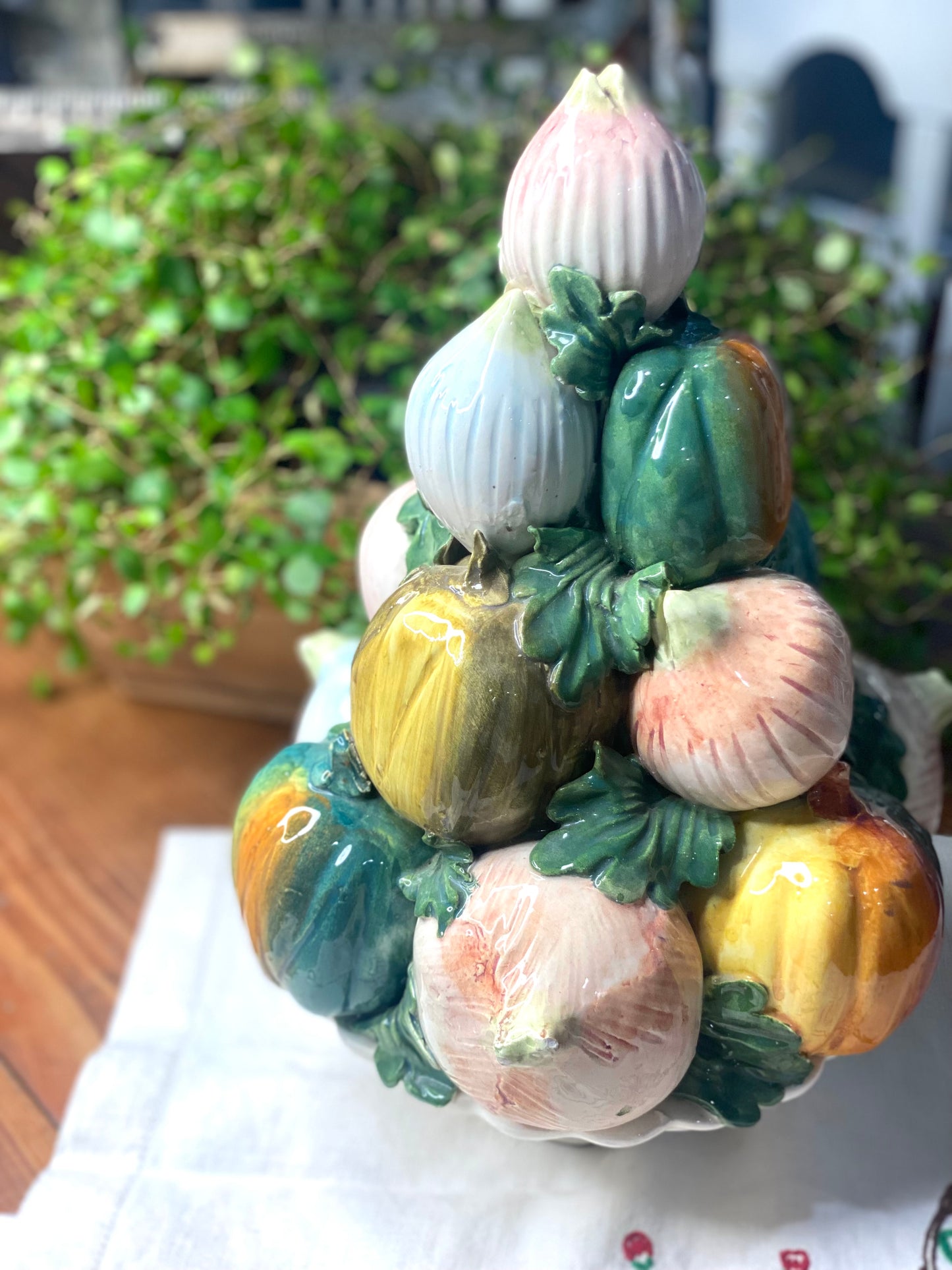Vintage Vegetable Ceramic Tower