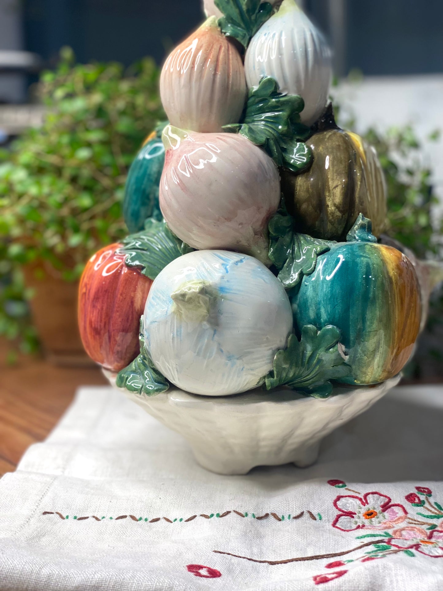Vintage Vegetable Ceramic Tower