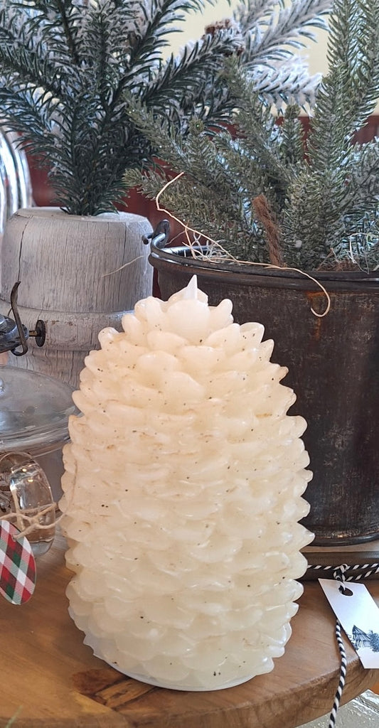 Moving Flame Battery Pinecone Candle