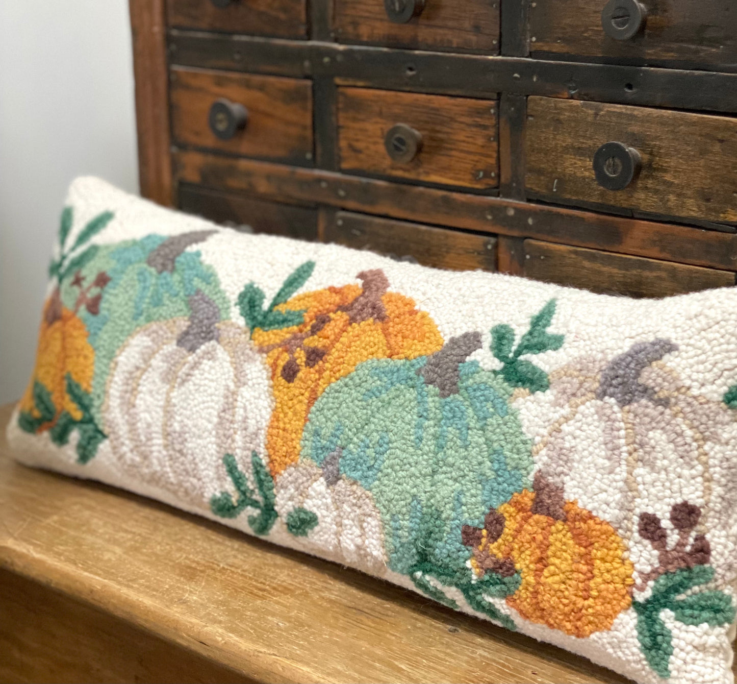 Hooked Pumpkin Patch Pillow
