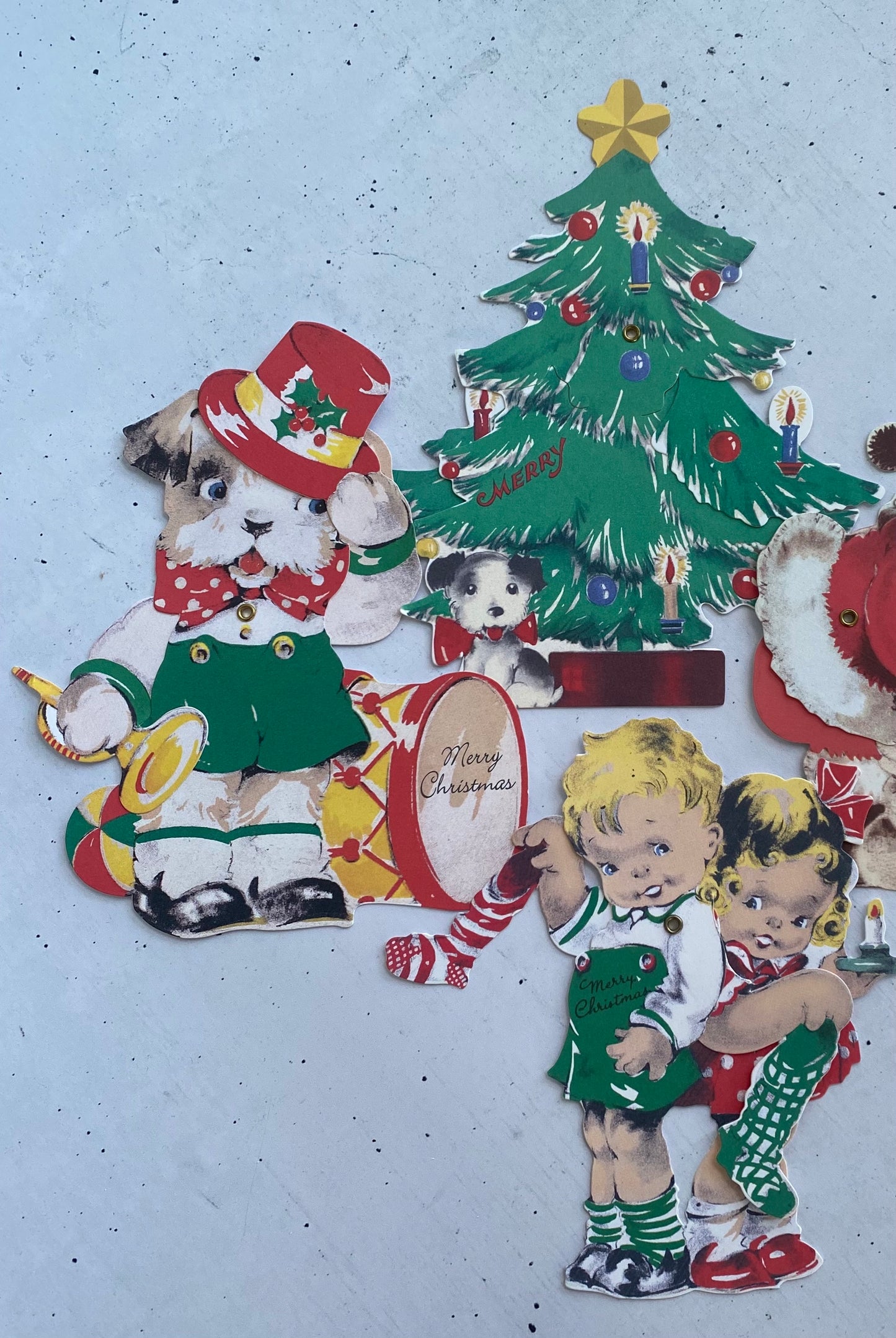 Vintage Articulated Christmas Cards - Set of 3