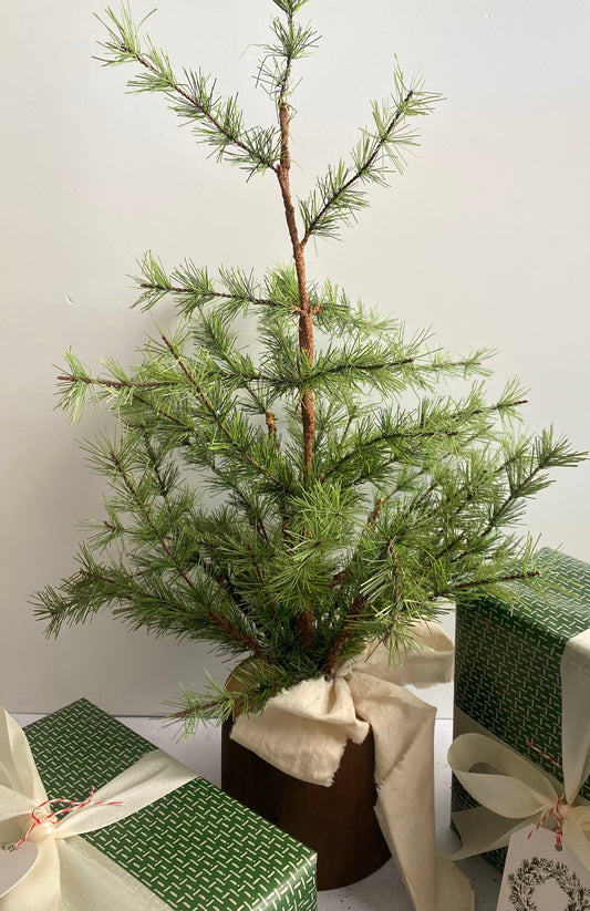 Faux Pine Tree in Vintage Posts
