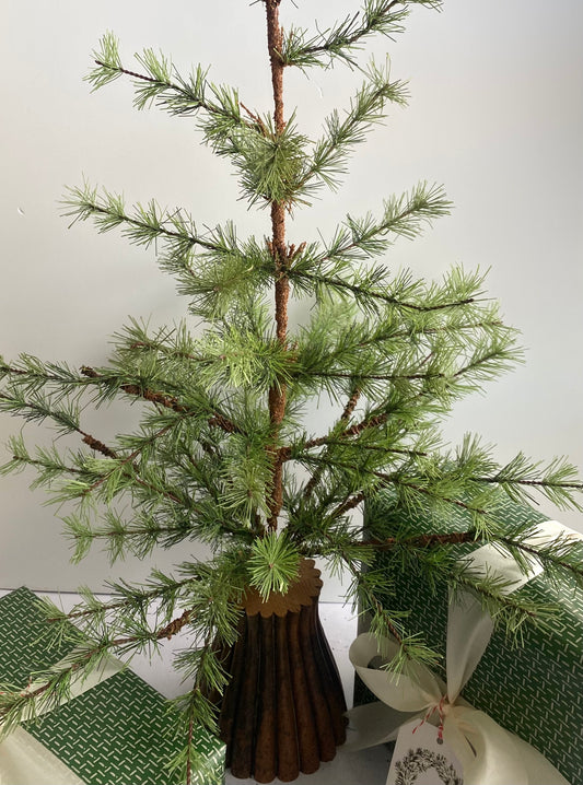 Faux Pine Tree in Vintage Posts