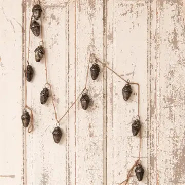Antiqued Glass Acorn Garland