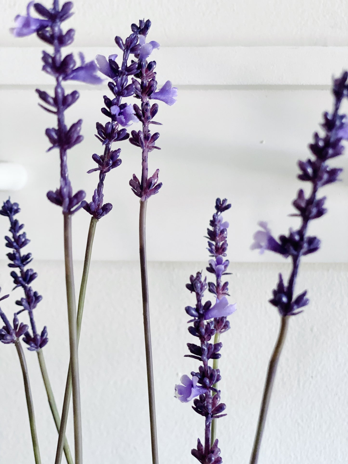 Faux Lavender Plant in Cement Pot - 12 1/2" small