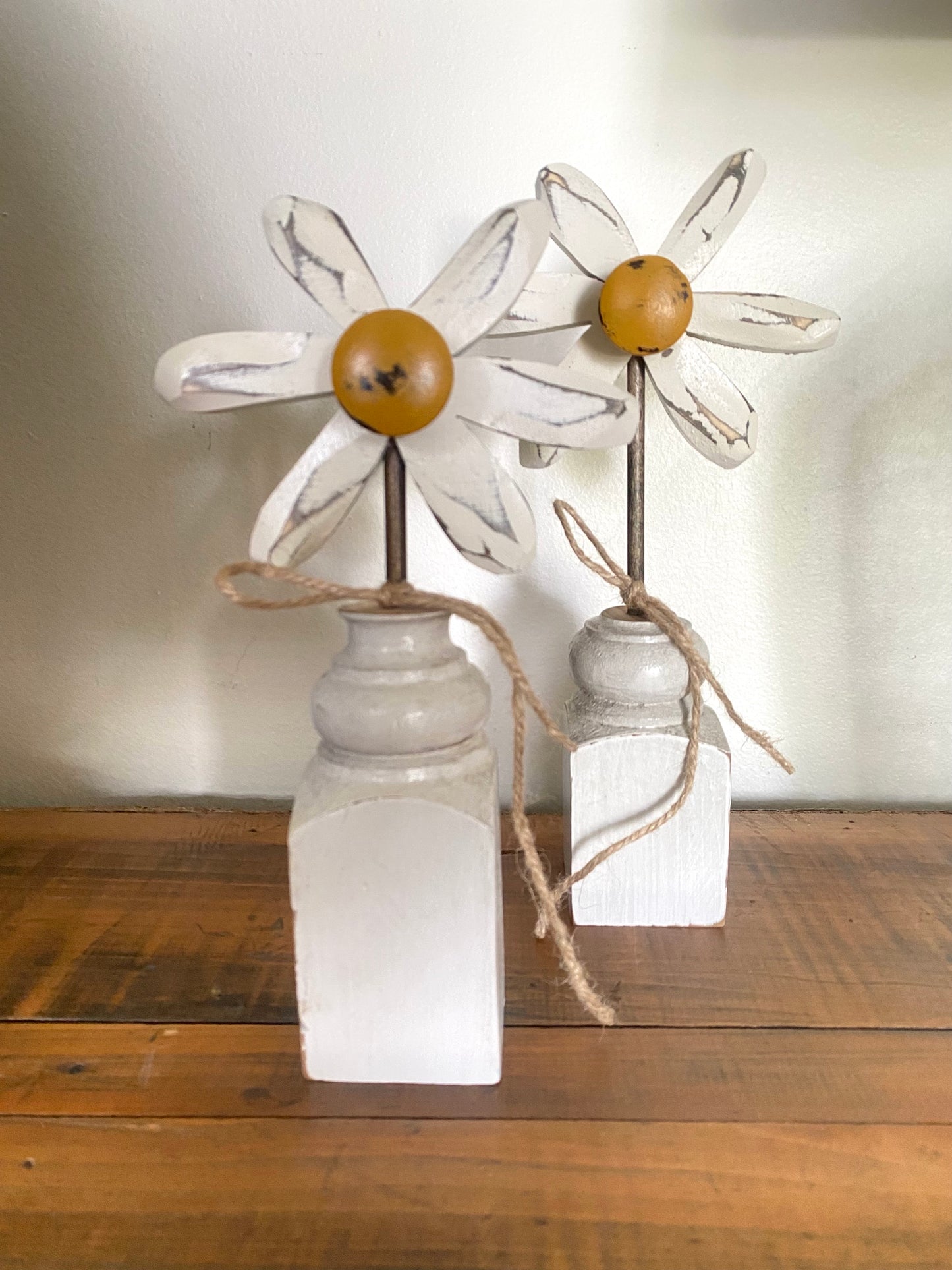 Handmade Wooden Daisies - set of 2