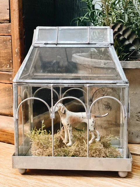 Mini Galvanized and Glass Greenhouse