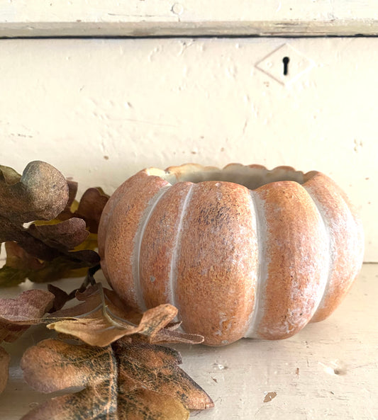 Cement Pumpkin Planter