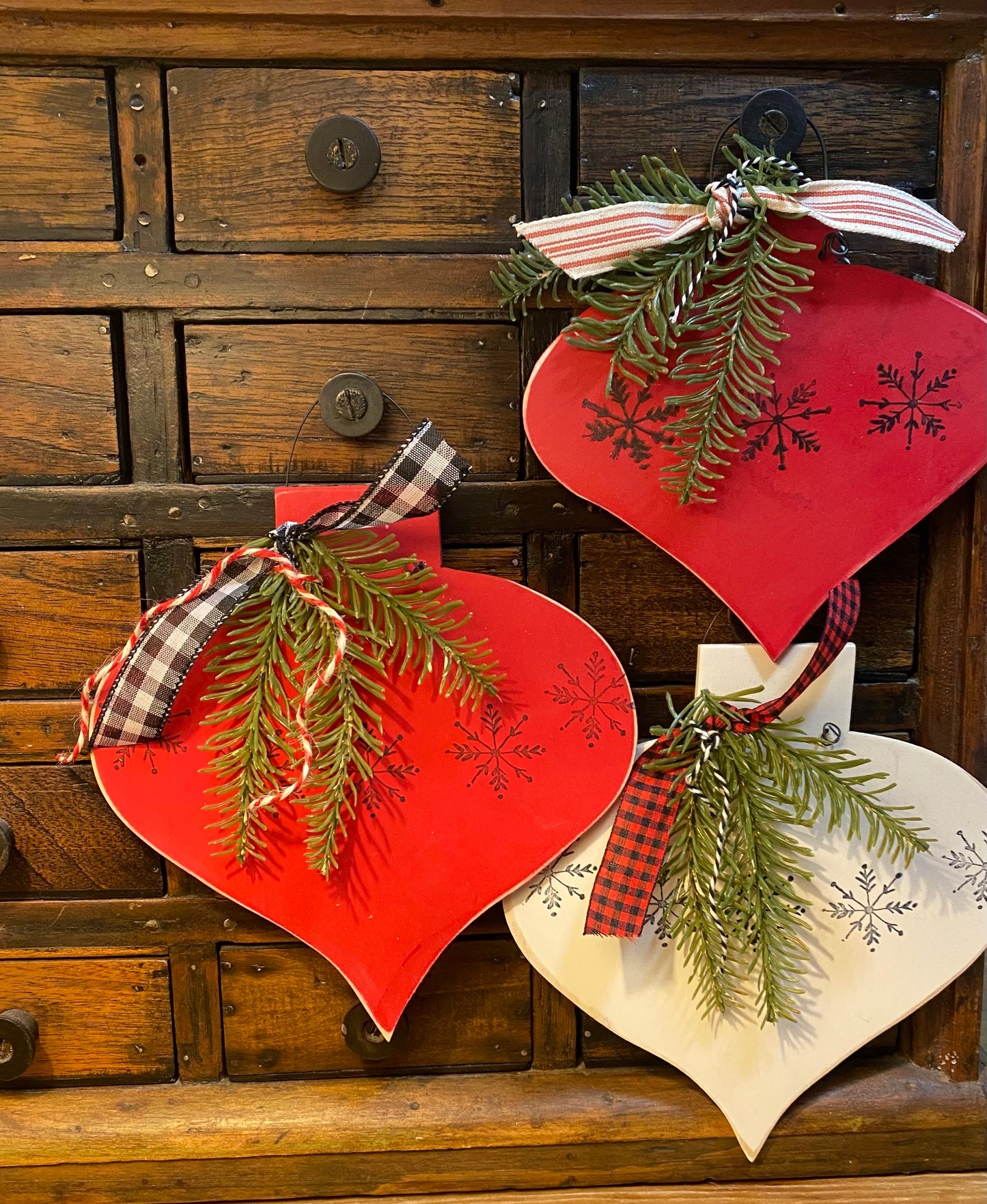 Wood Ornaments Set of 3