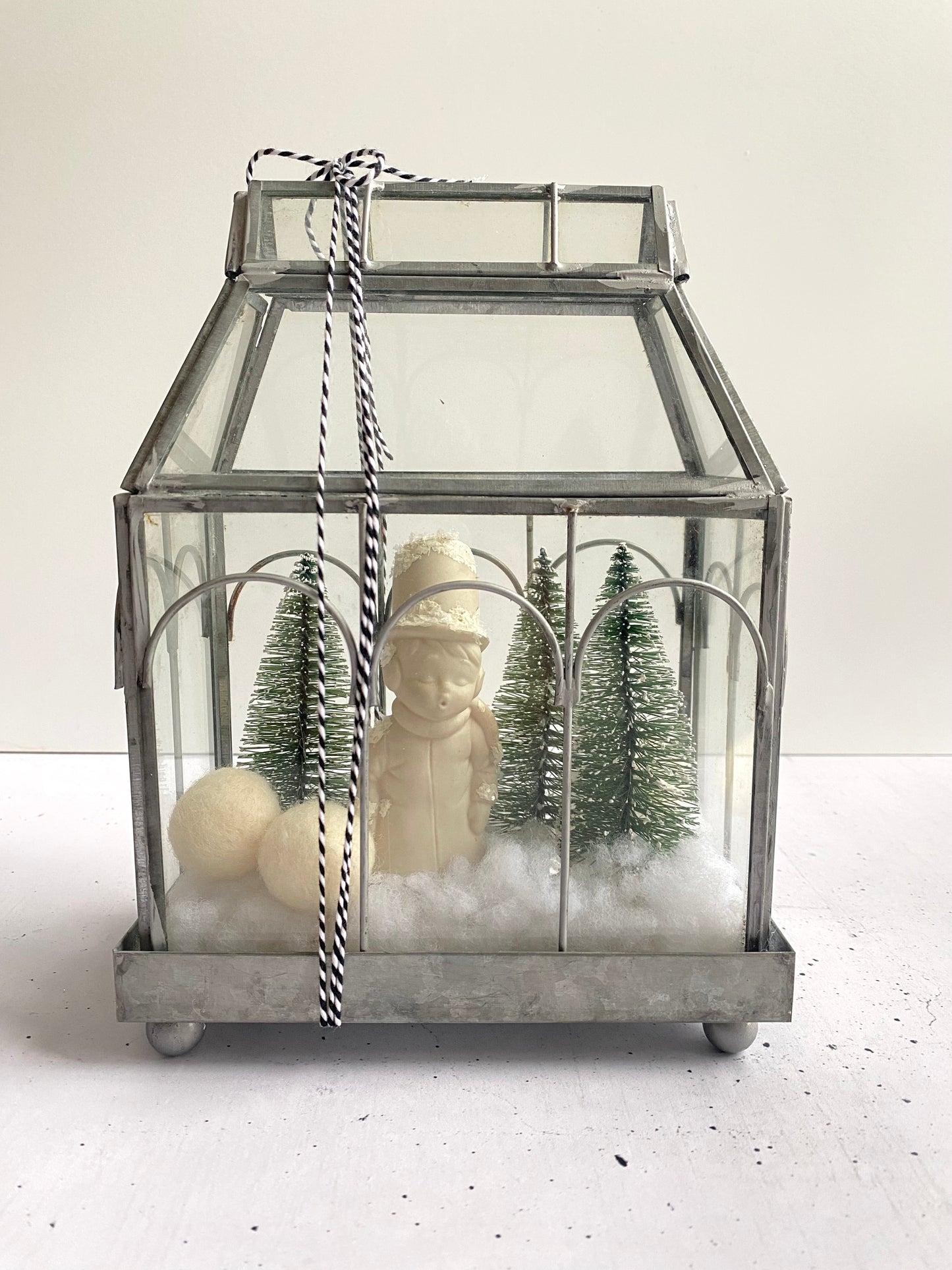 Mini Greenhouse Winter Scene - Boy Figurine