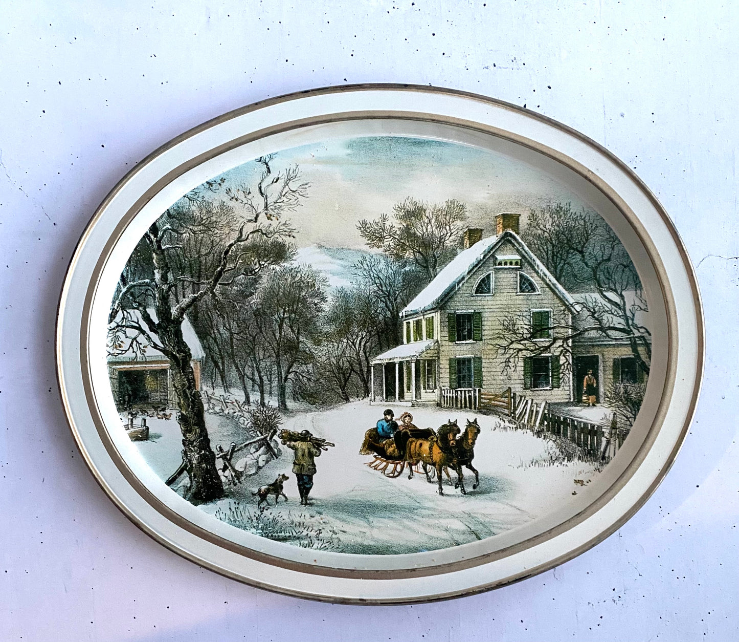 Vintage Currier and Ives Tin - The American Homestead