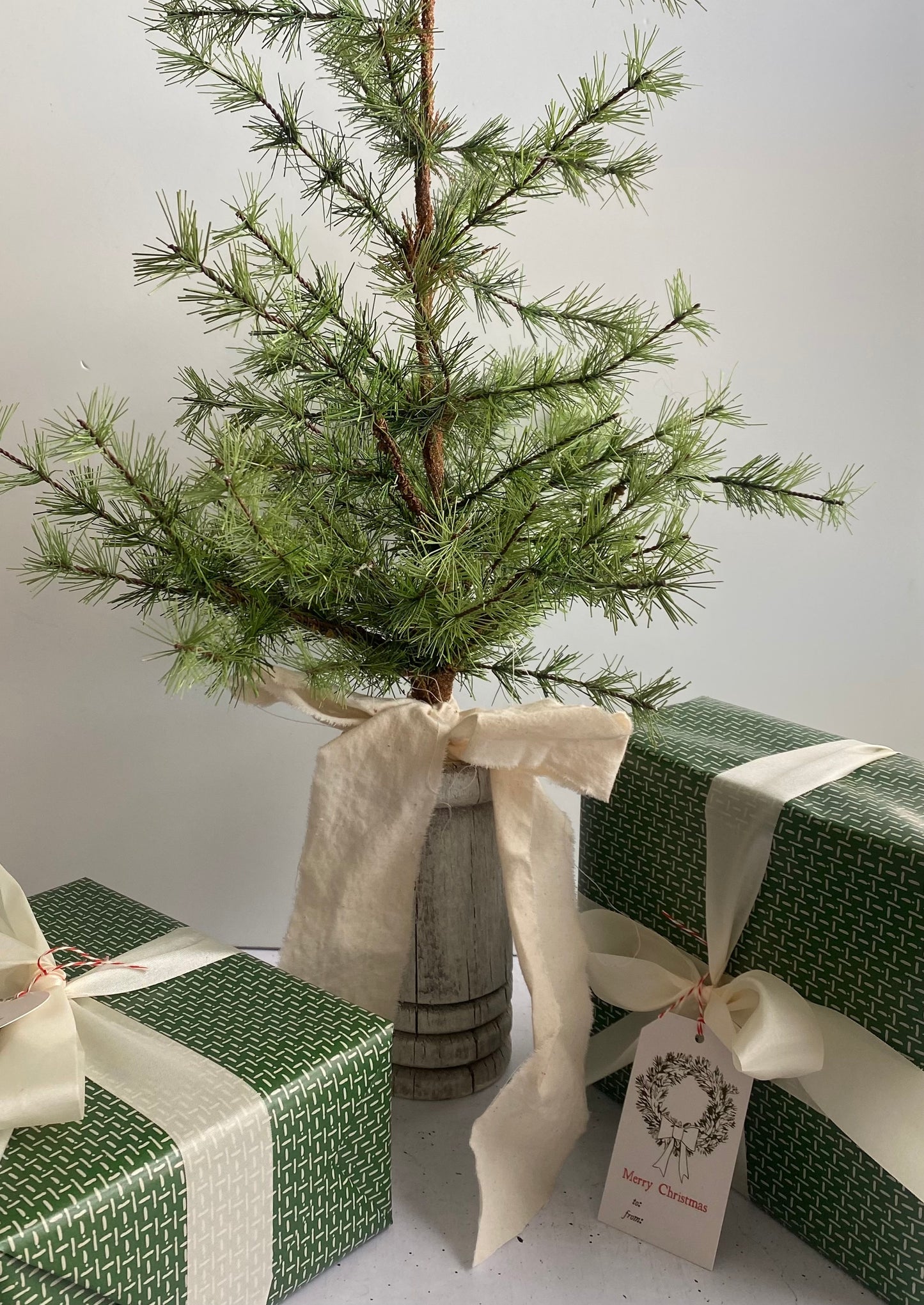 Faux Pine Tree in Vintage Posts