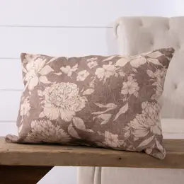 Botanical Taupe Floral Pillow